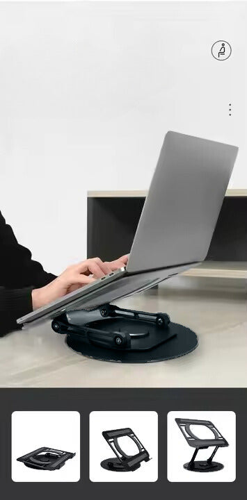 Laptop Stand - Black Aluminum - Anodized + Polished