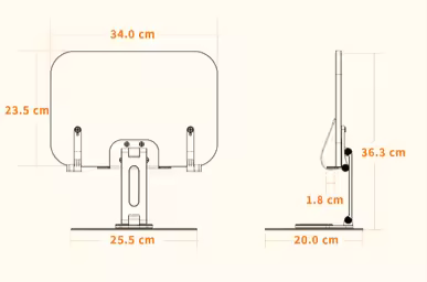 Book Reading Stand - Polished Wood and Aluminum