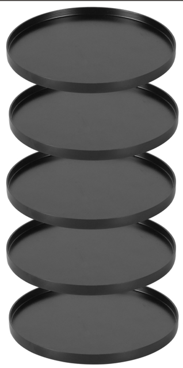 Beverage Coasters (Black Aluminum Anodized, Set of 5)